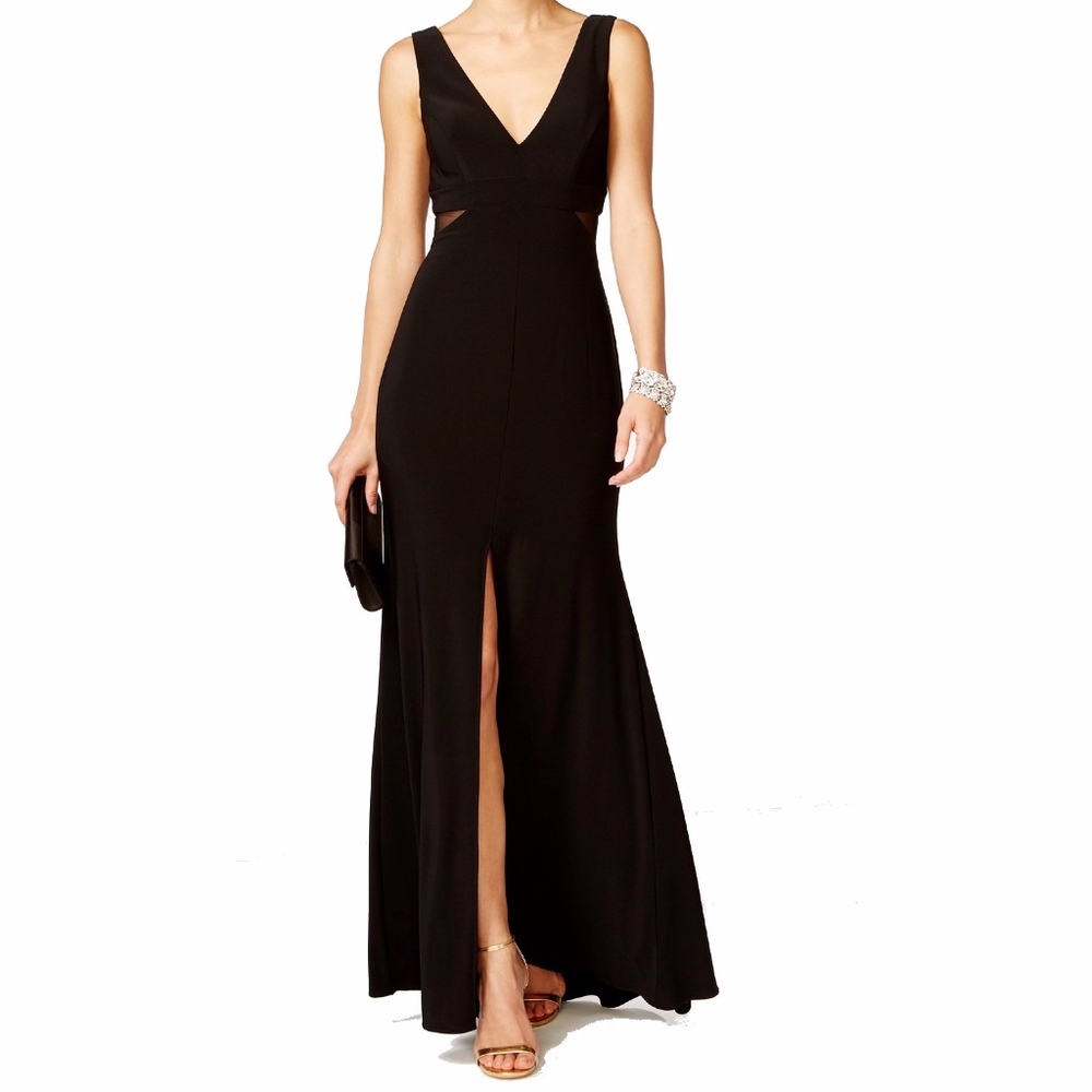 Xscape Black Sleeveless Prom Dress